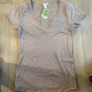 Brown v neck top